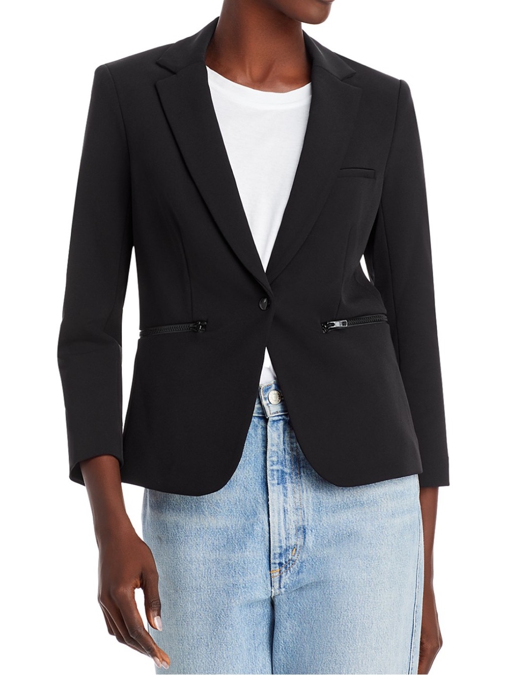 Veronica Beard Core Schoolboy Jacket with zip front pockets, size 2